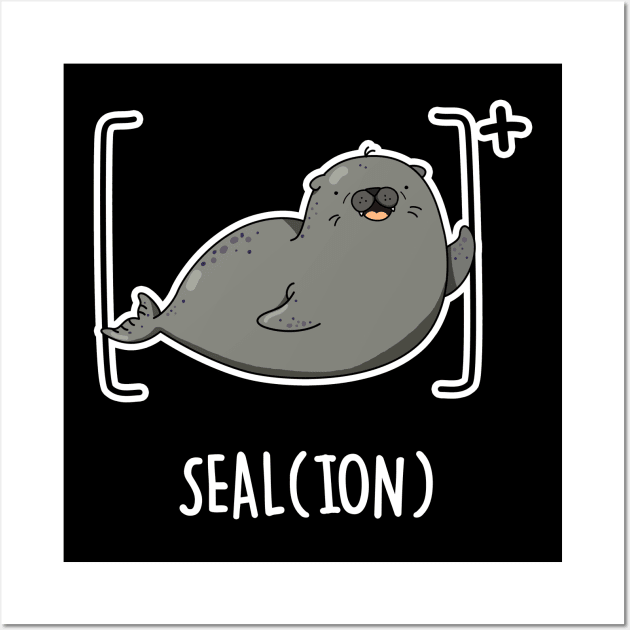 Seal Ion Cute Sea Lion Pun Wall Art by punnybone